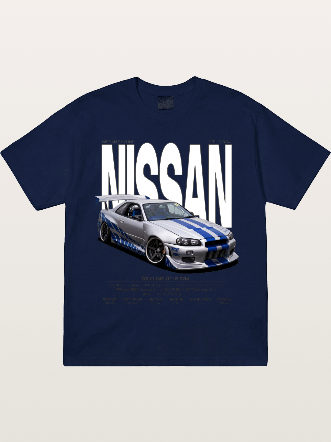 Nissan Skyline GT-R R34 Poster Gildan T-shirt