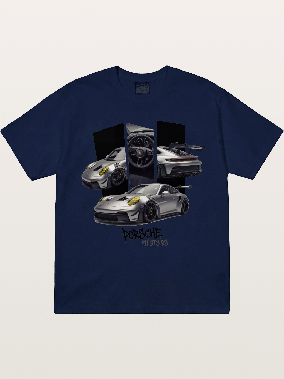 Porsche 911 GT3 RS Split View Montage Gildan T-shirt
