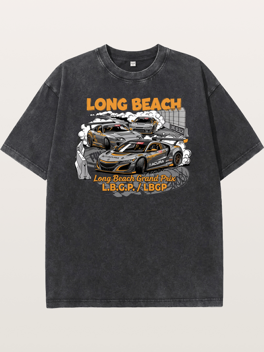 Long Beach Multi-Car Race Washed T-shirt
