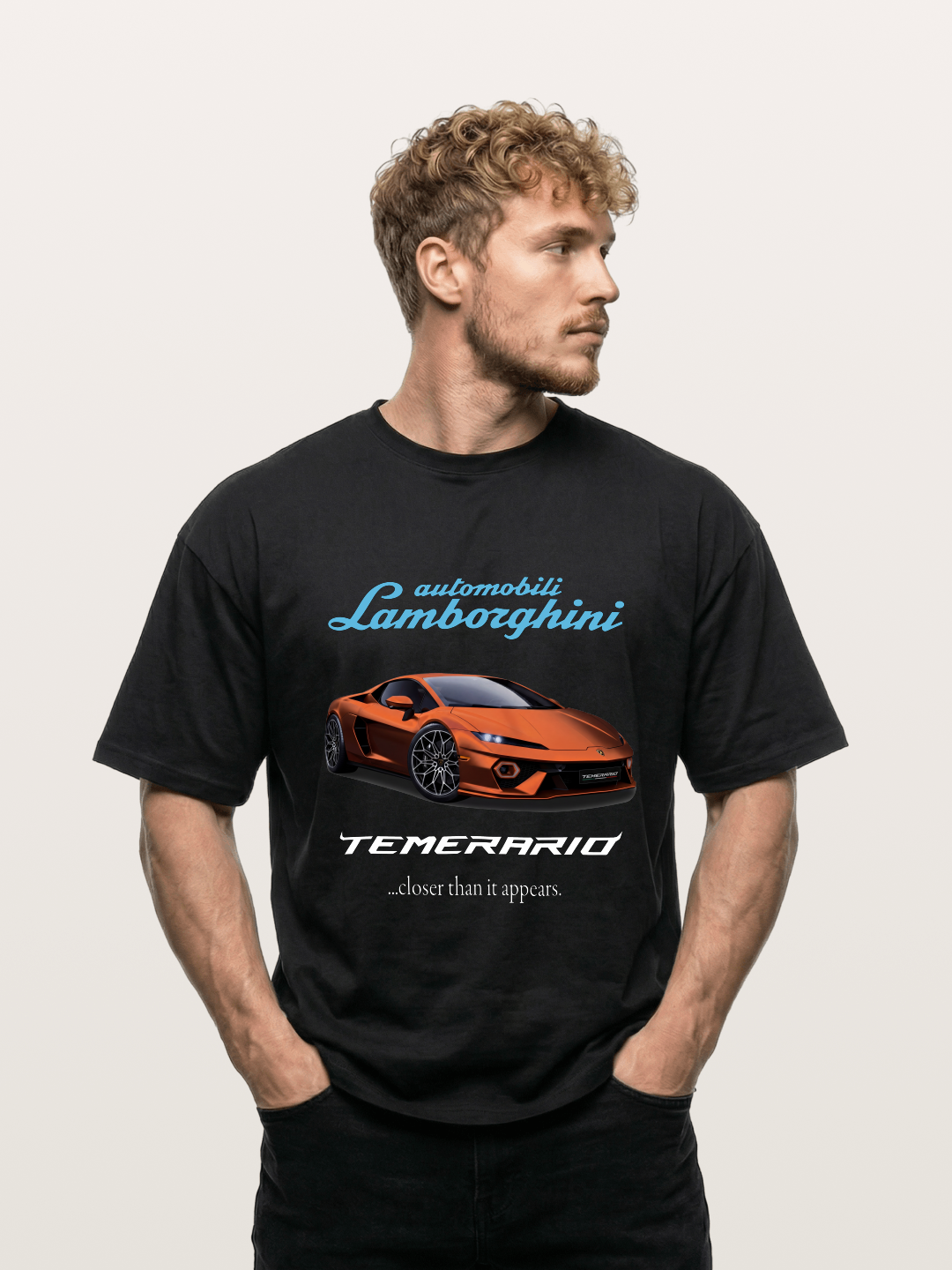 Lamborghini Temerario Orange Sports Car Gildan T-shirt