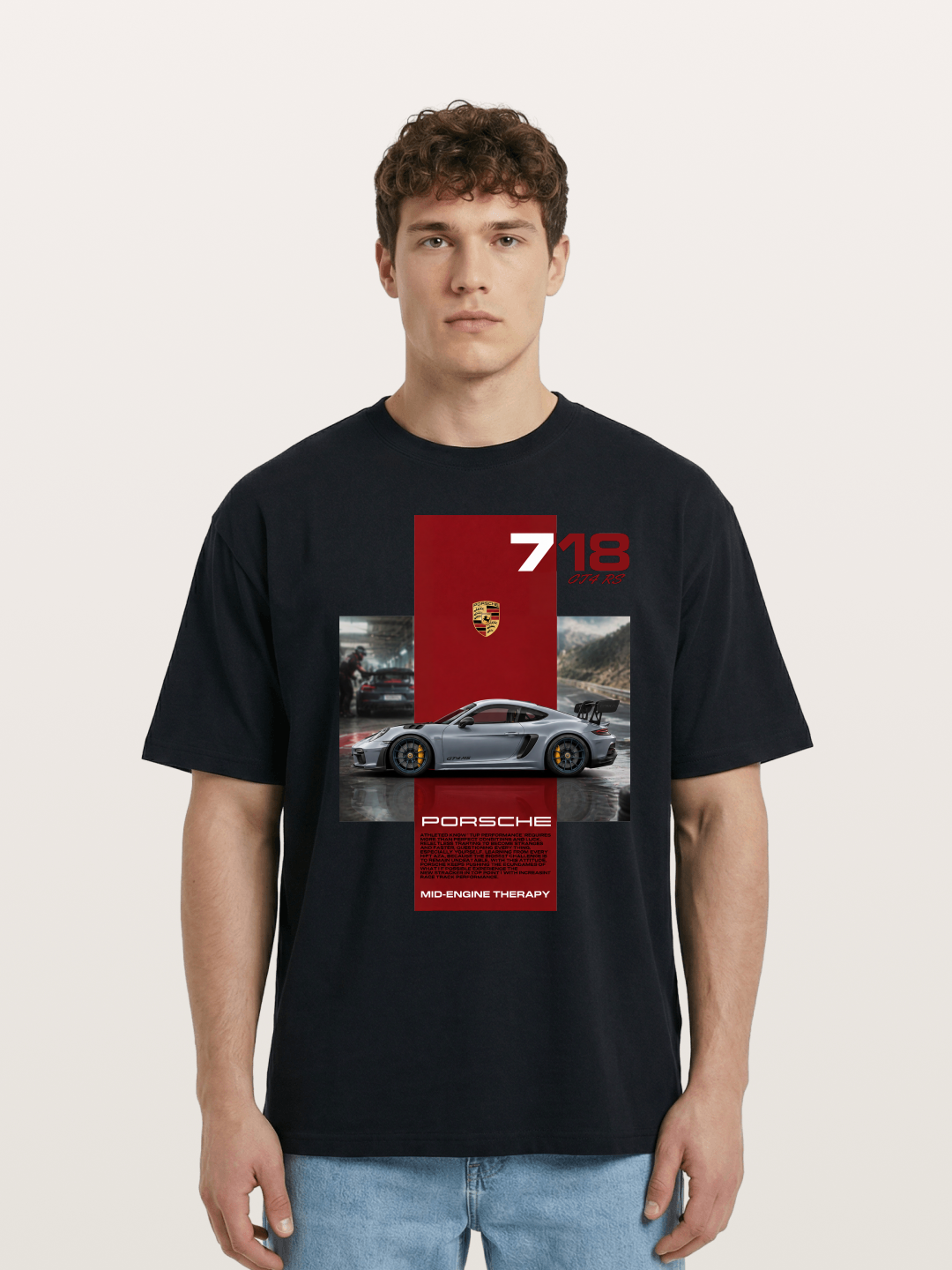 Porsche 718 GT4 RS Mid-Engine Therapy Cotton T-shirt