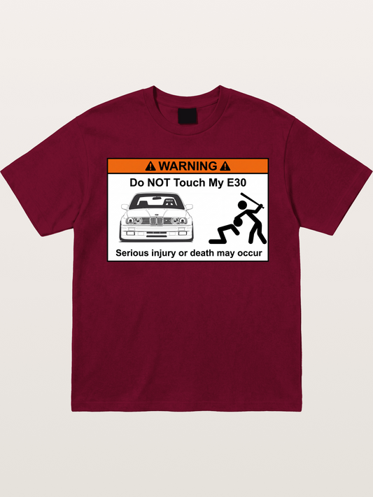 E30 Warning Sticker Print Gildan T-shirt