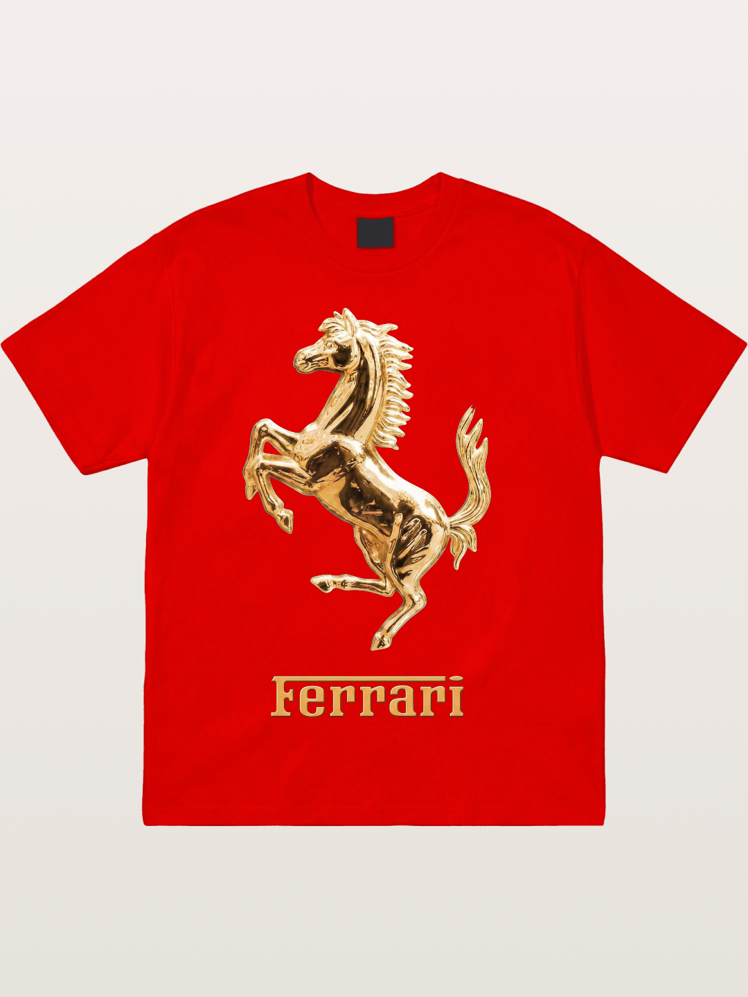 Ferrari Golden Prancing Horse Cotton T-shirt