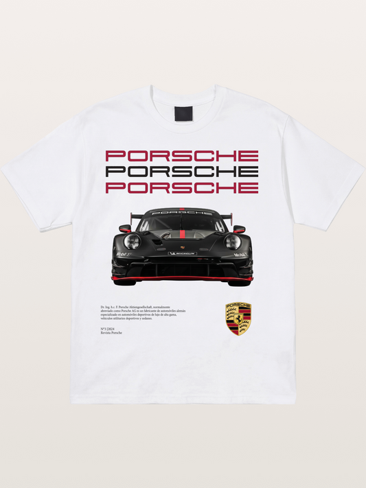 911 Race Car Bold Typography Cotton T-shirt