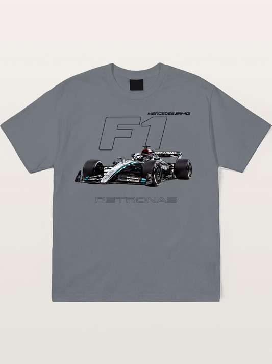 Mercedes F1 Formula Car Print Cotton T-shirt