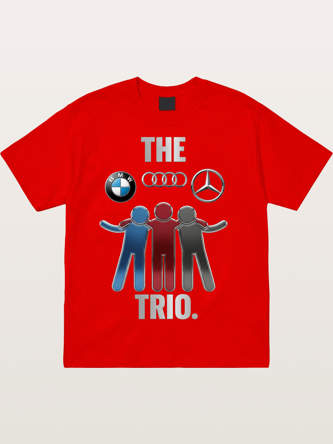 German Car Trio Friendship Print Cotton T-shirt