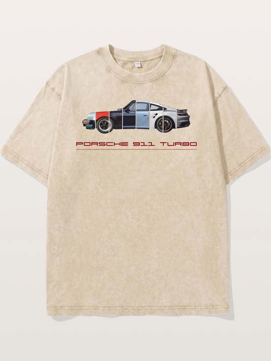 Porsche 911 Turbo Split Sections Washed T-shirt