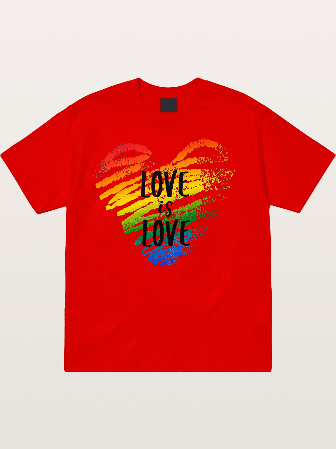 Love Is Love Rainbow Heart Art Cotton T-shirt