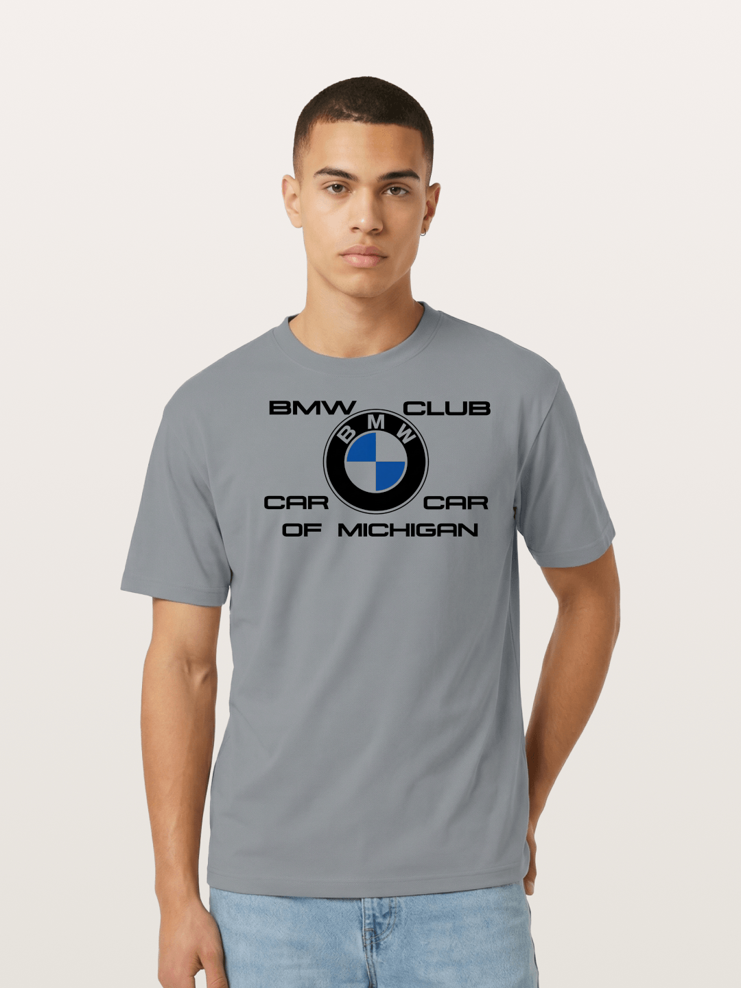BMW Car Club Michigan Logo Cotton T-shirt
