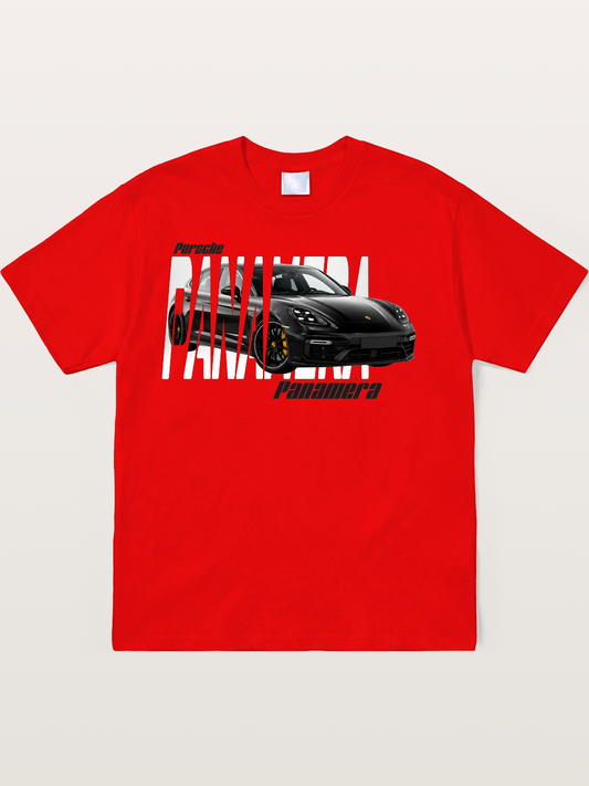Porsche Panamera Typography Print Soft-Stay T-shirt