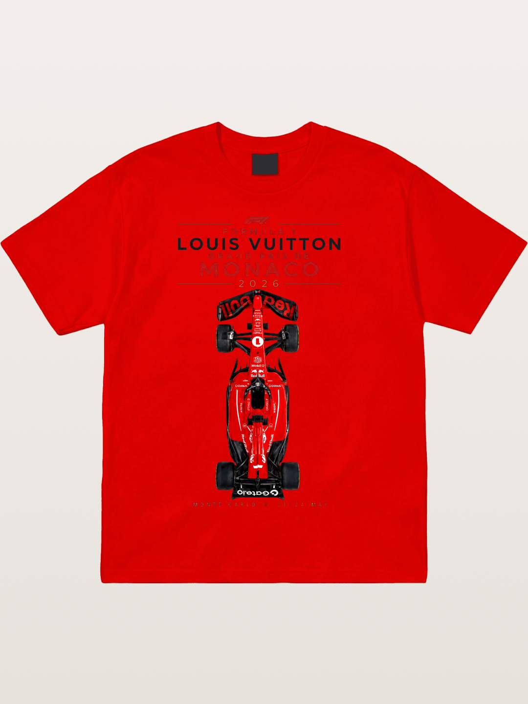 LV Monaco F1 Red Race Car Cotton T-shirt