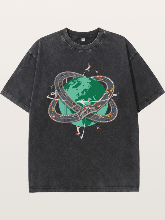 Earth Ring Road Racing Washed T-shirt