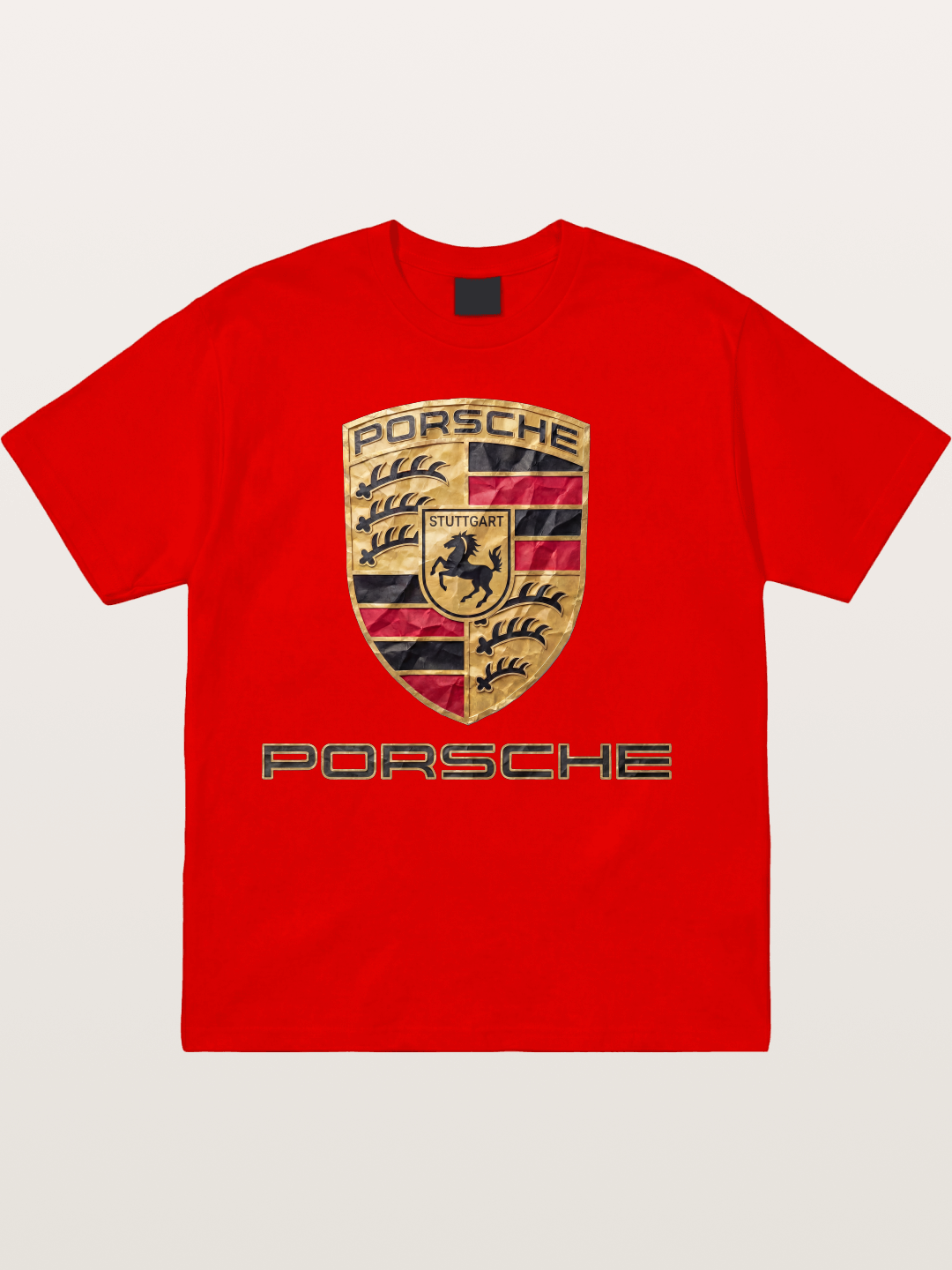 Porsche Crumpled Paper Logo Cotton T-shirt