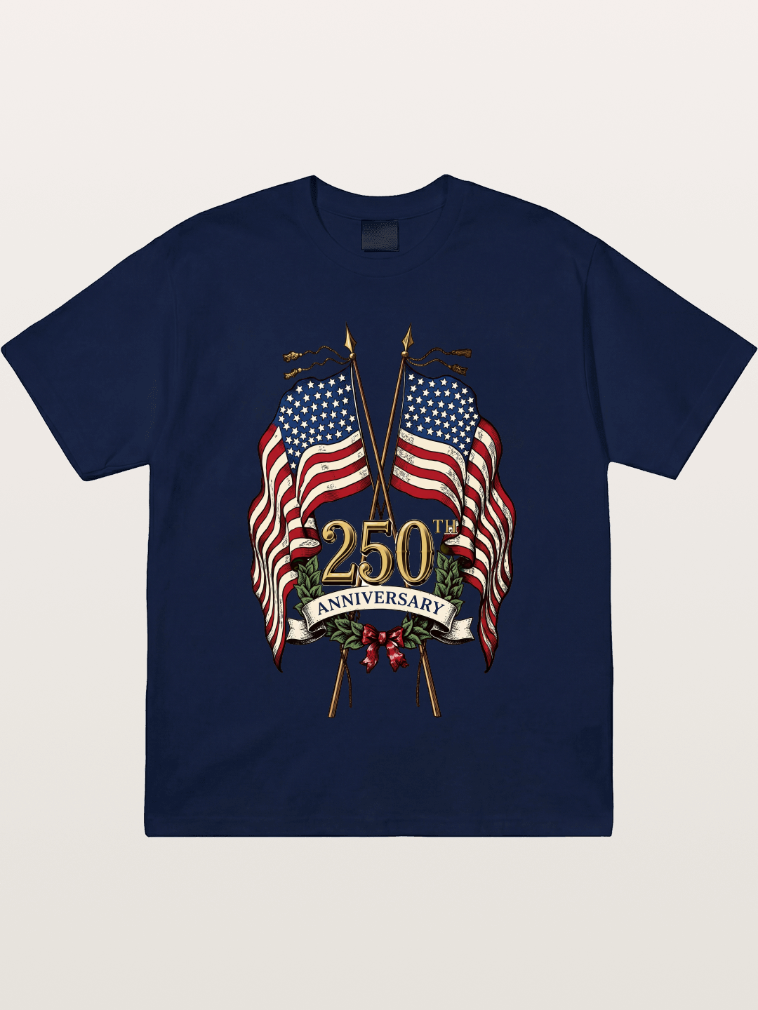 US Flags Anniversary Poster Gildan T-shirt