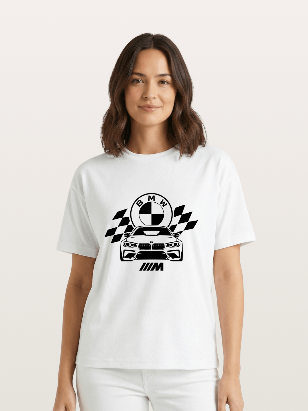 BMW M Series Checkered Flag Print Gildan T-shirt