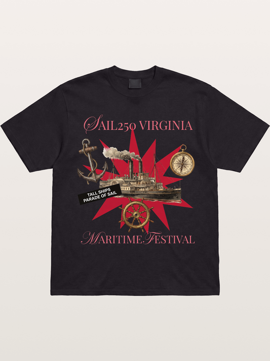 Red Star Tall Ship Festival Art Gildan T-shirt