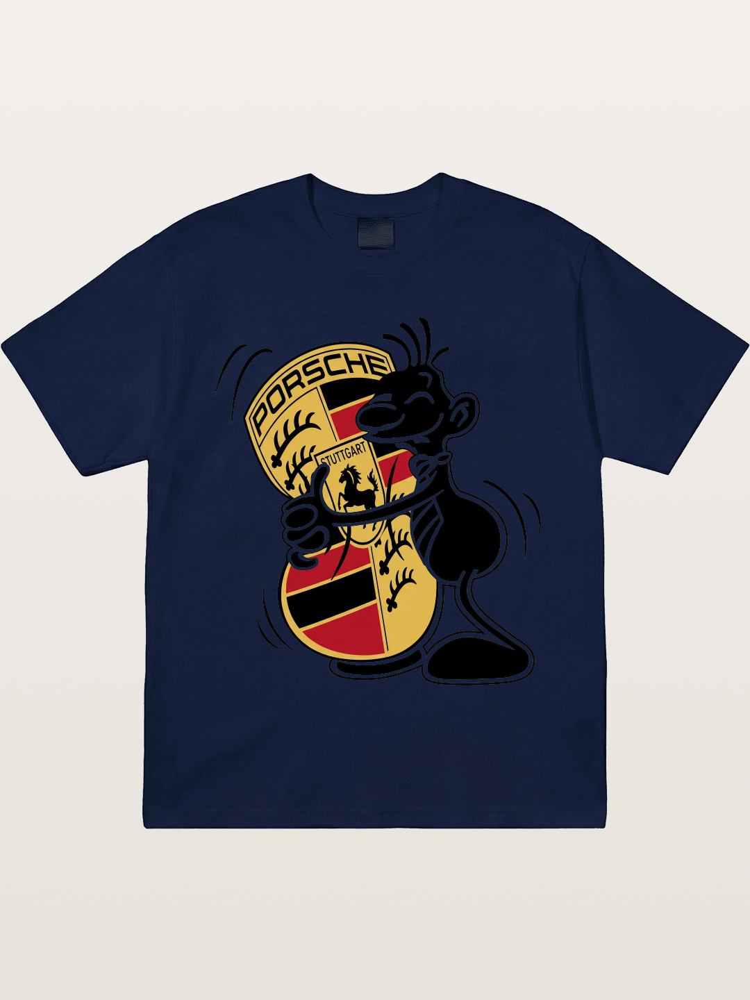 Character Hugging Porsche Crest Gildan T-shirt
