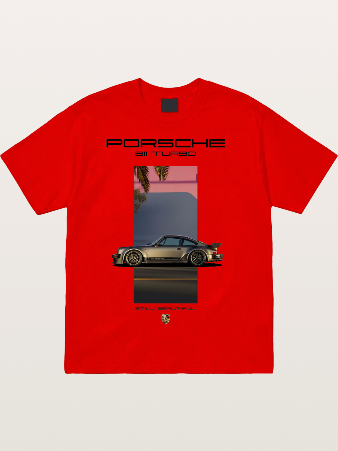 911 Turbo Retro Palm Print Cotton T-shirt