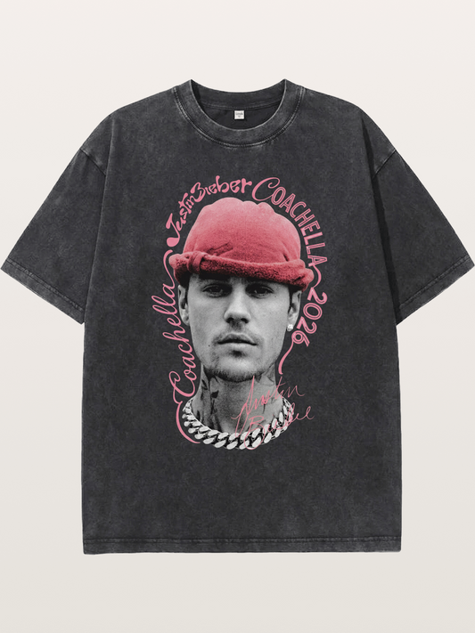 Justin Bieber Coachella 2026 Washed T-shirt