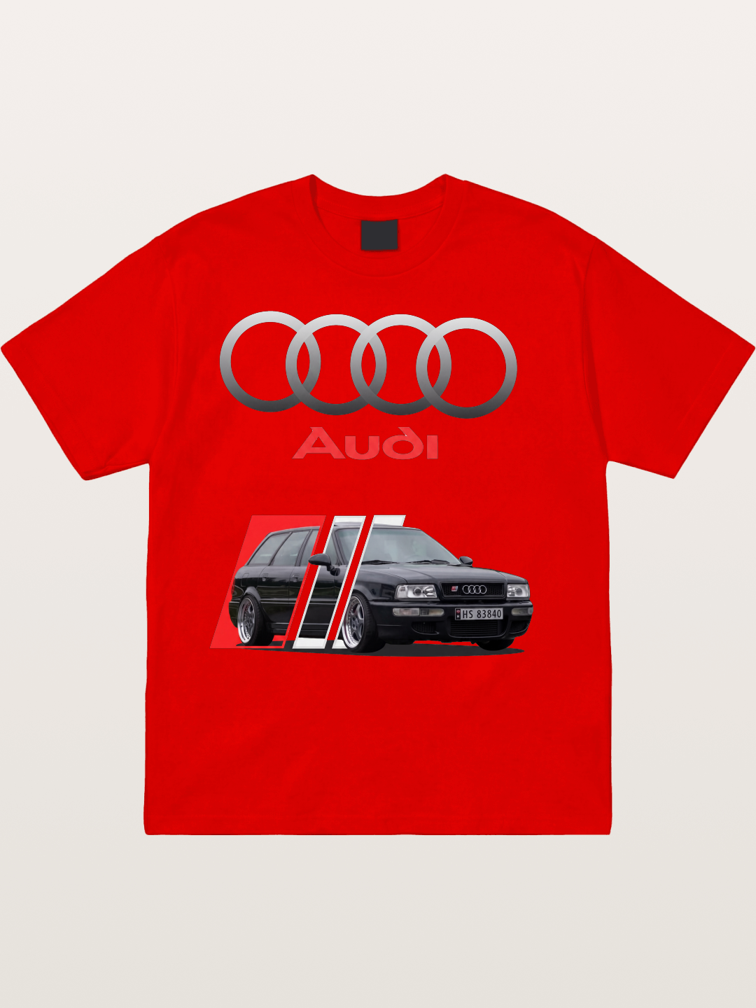 Audi Retro Car Split Design Cotton T-shirt