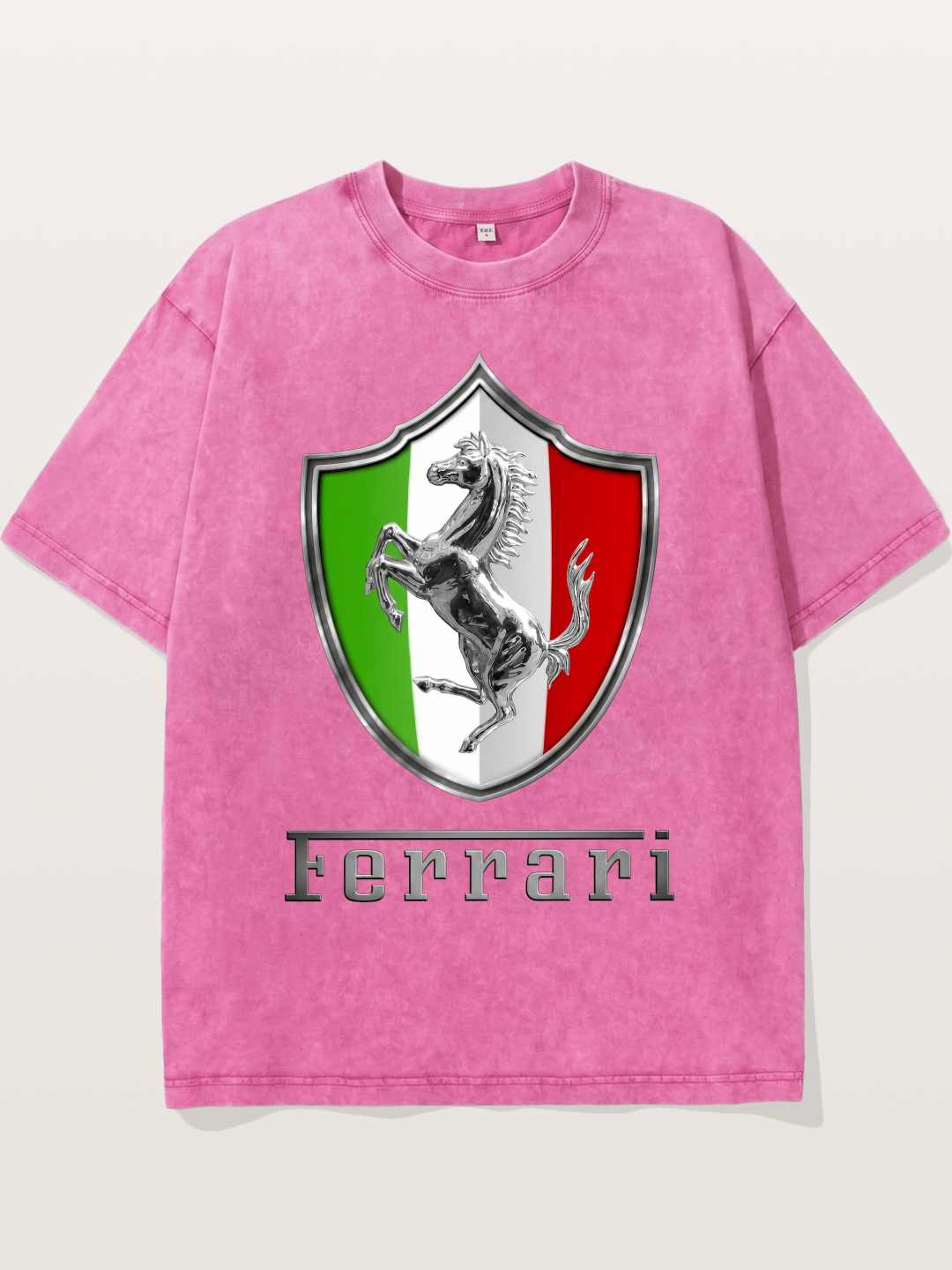 Ferrari Italian Flag Crest Washed T-shirt
