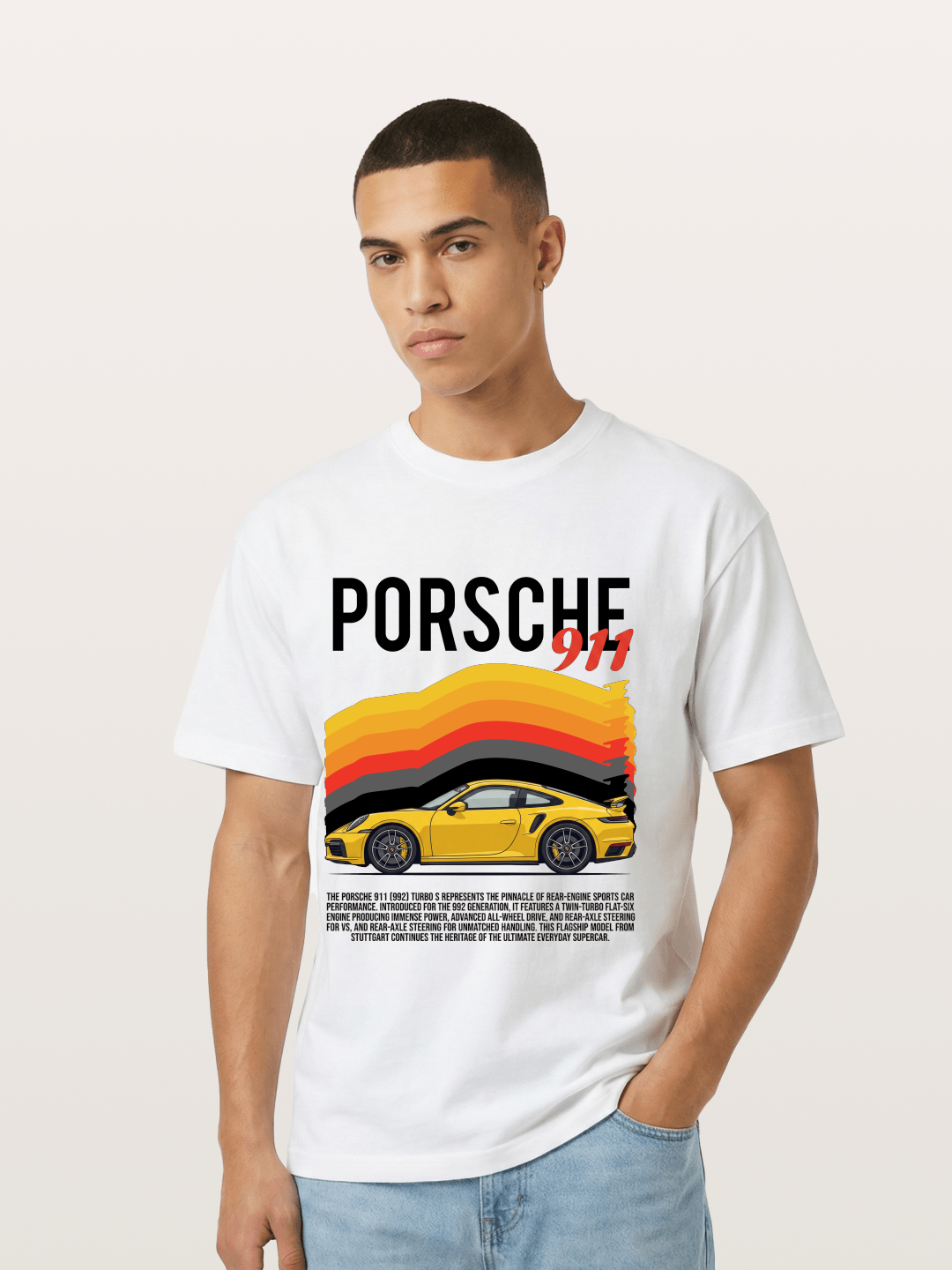Yellow 911 Supercar Gildan T-shirt