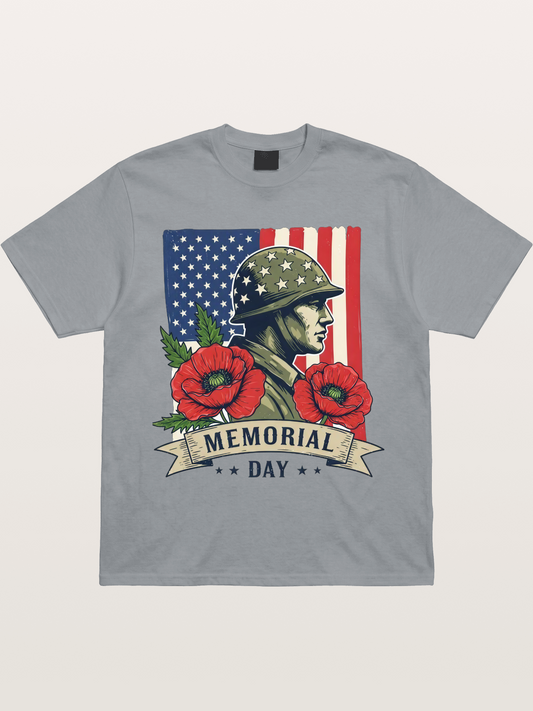 Memorial Day Poppy Soldier Art Gildan T-shirt