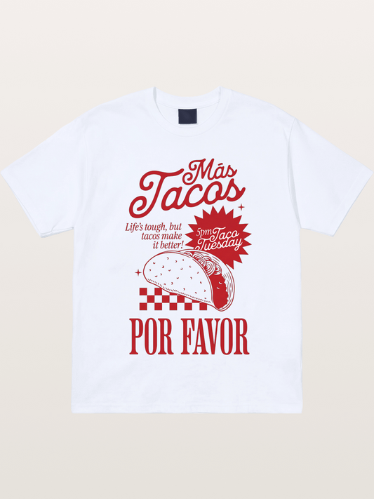 Mas Tacos Por Favor Funny Retro Art Gildan T-shirt
