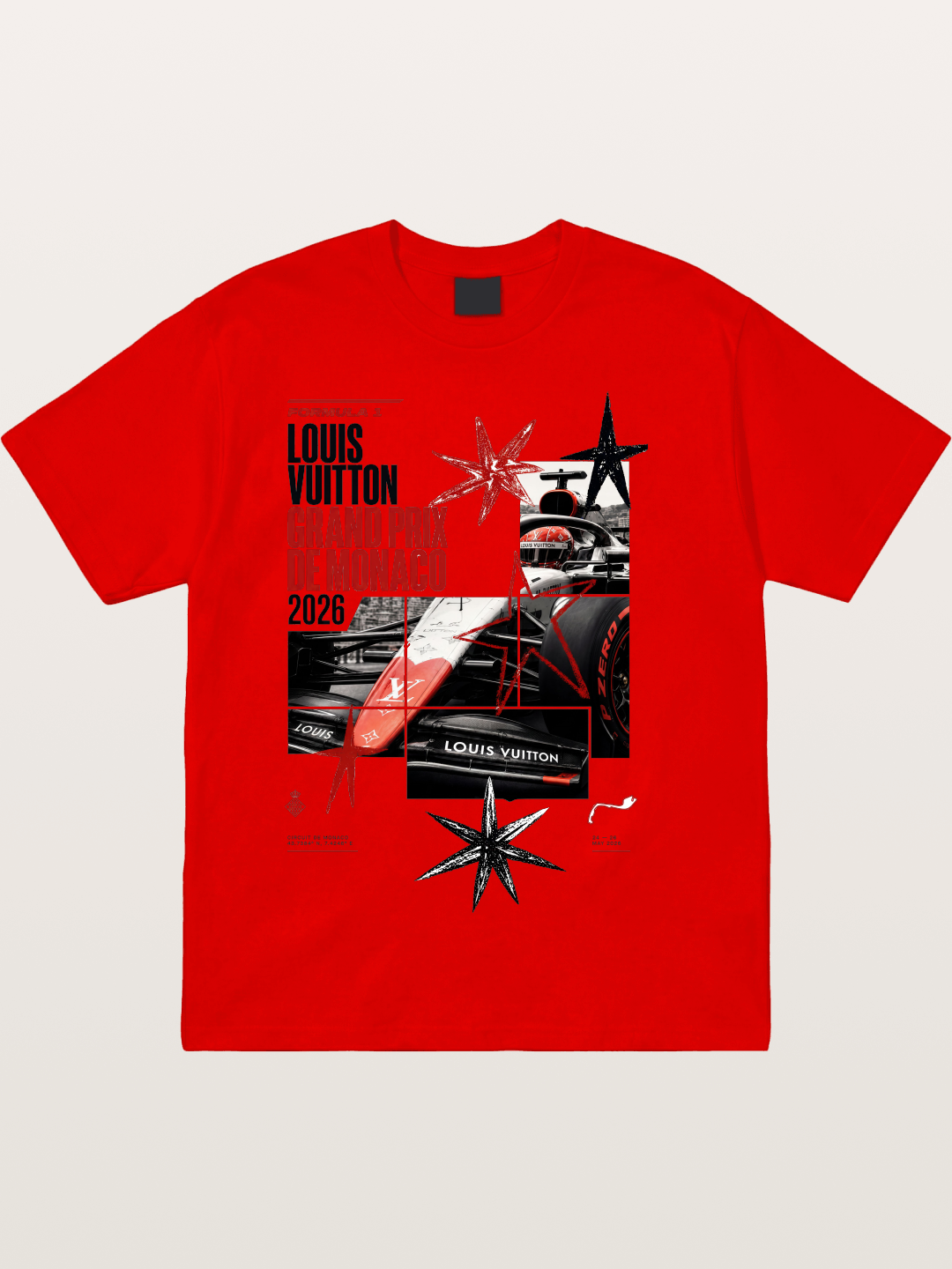 LV Monaco F1 Collage Art Cotton T-shirt
