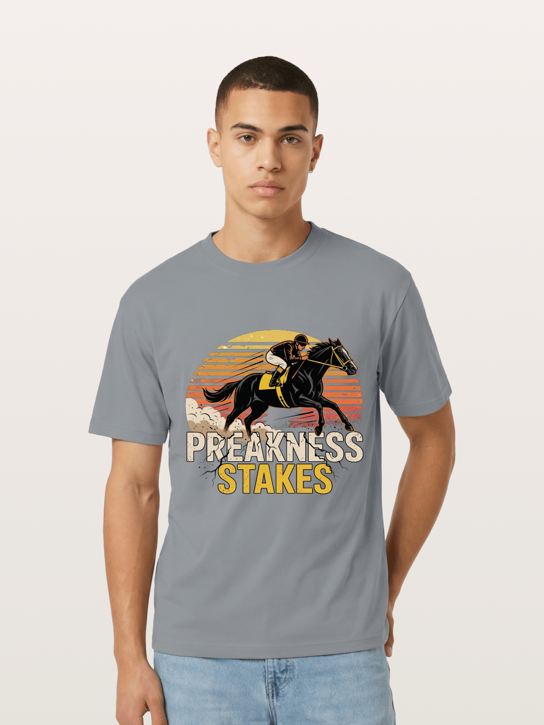 Preakness Stakes Retro Sunset Print Gildan T-shirt