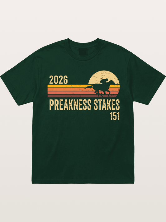 Retro Sunset Preakness Stakes 2026 Gildan T-shirt