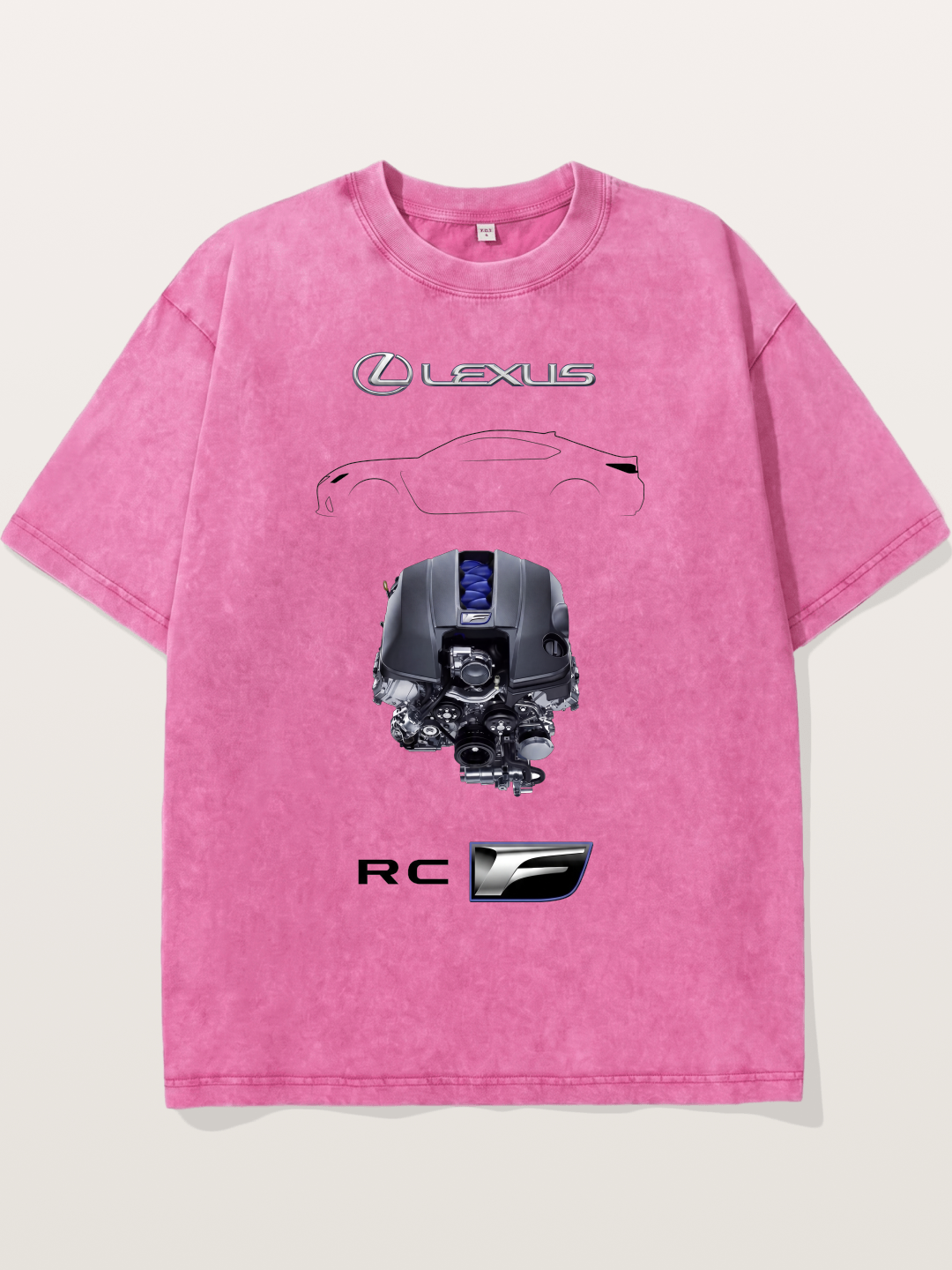 RC F Engine Outline Poster Washed T-shirt