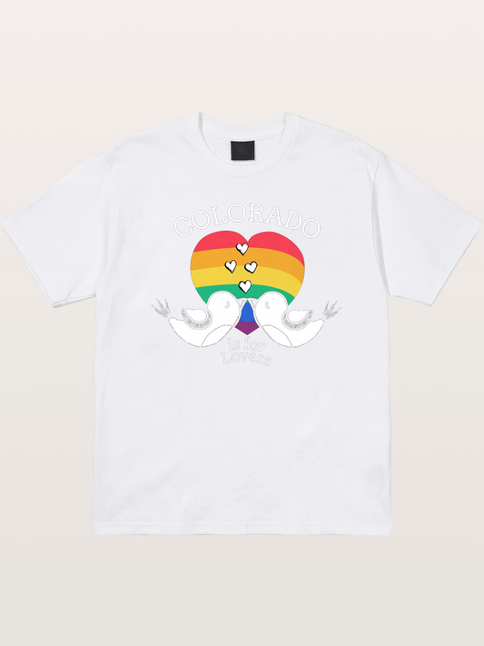 Colorado Trans Pride Heart Design Cotton T-shirt