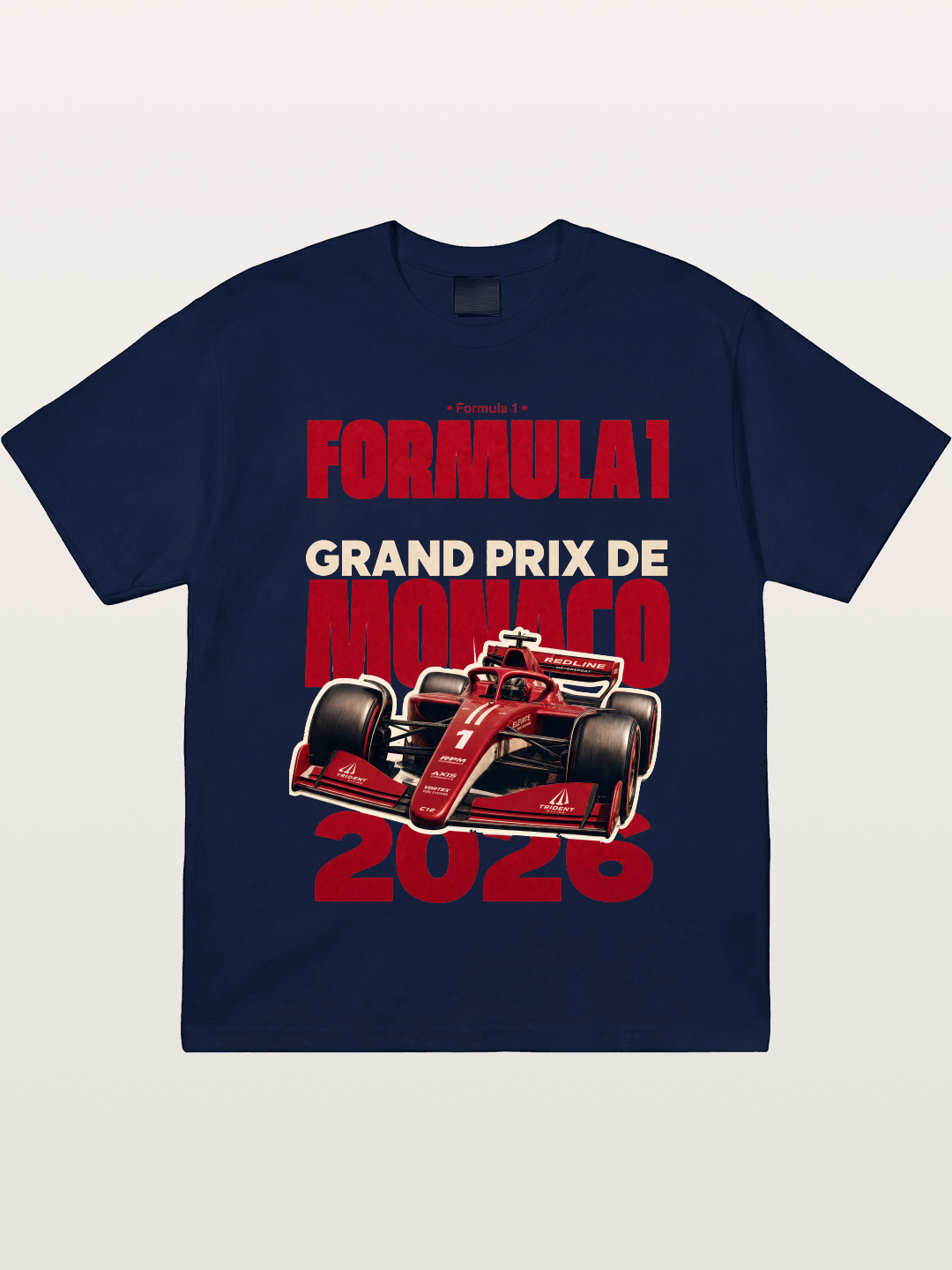 Monaco F1 2026 Red Print Gildan T-shirt