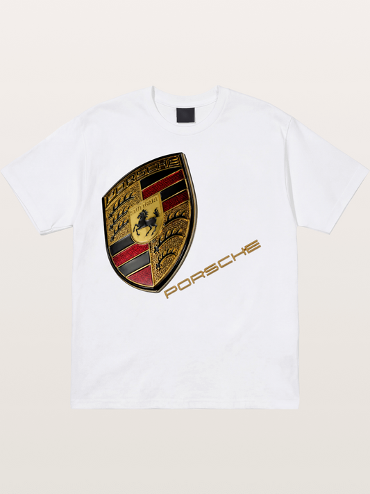 Porsche Classic Emblem Art Cotton T-shirt