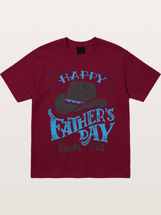 Happy Father's Day Cowboy Hat Gildan T-shirt