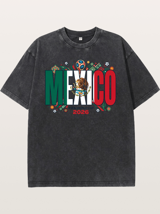 Mexico 2026 World Cup Lettering Washed T-shirt