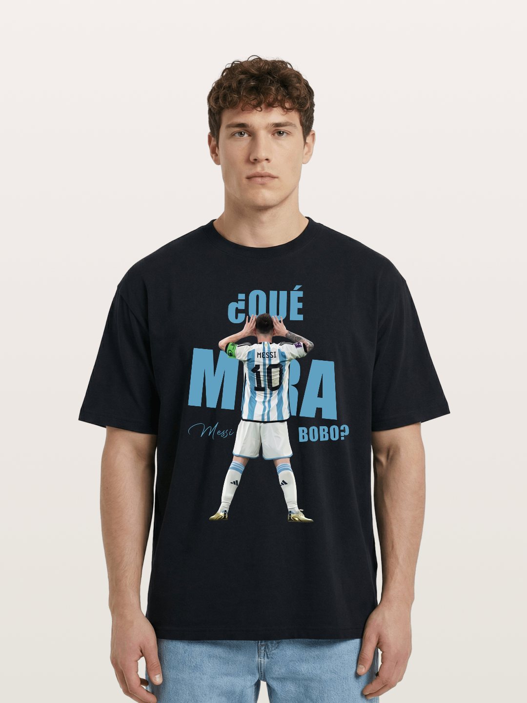 Messi ?Qu¡§| Mir¡§¡é Bobo Argentin Cotton T-shirt