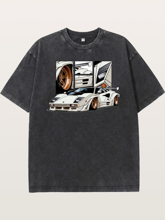Supercar Collage Washed T-shirt