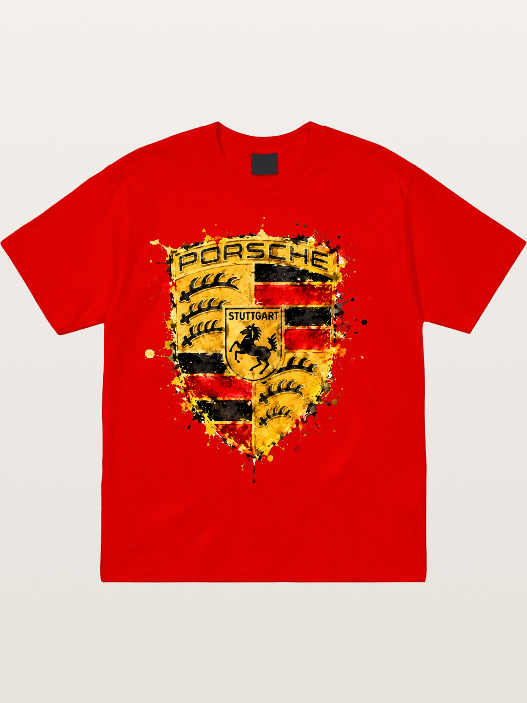 Porsche Splash Crest Design Cotton T-shirt