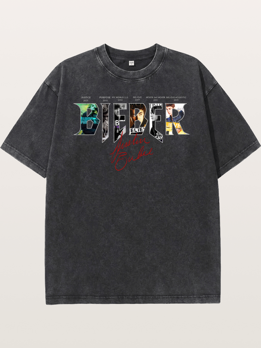 Austin Bieber Retro Collage Washed T-shirt