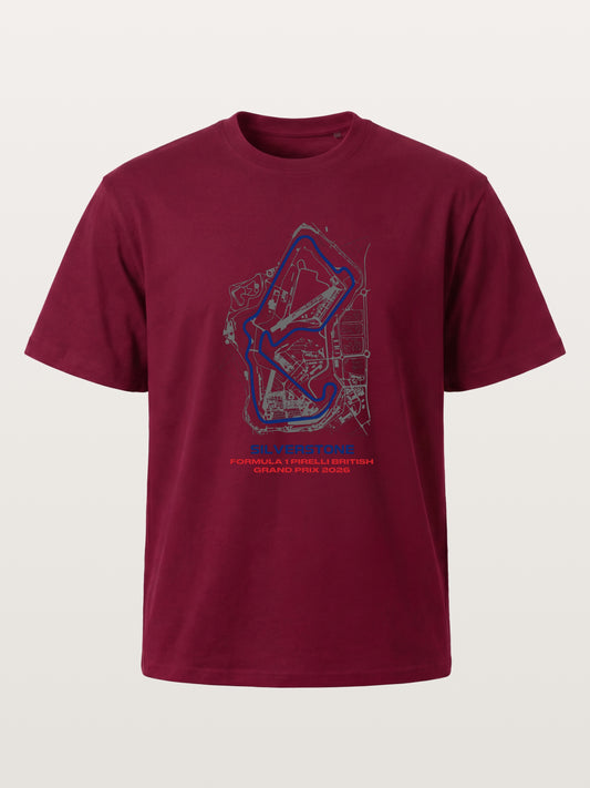 Silverstone Circuit Blueprint Layout Gildan T-shirt