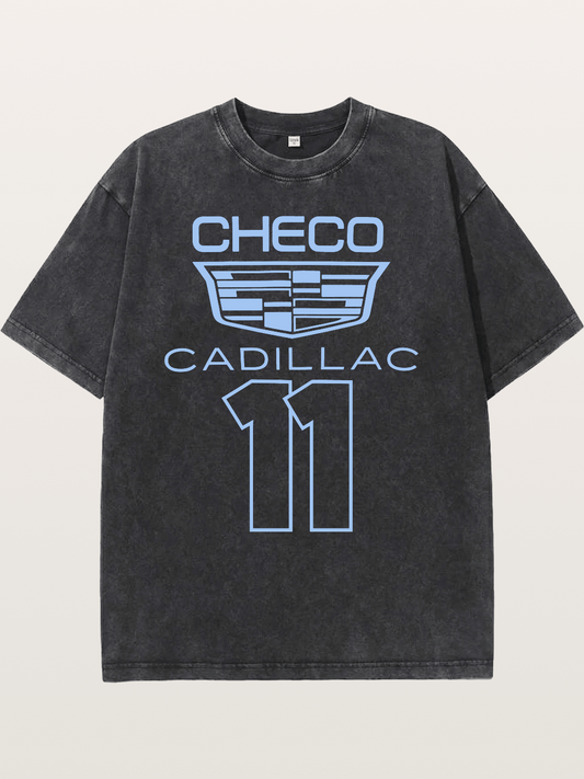 Checo Cadillac #11 Racing Emblem Washed T-shirt