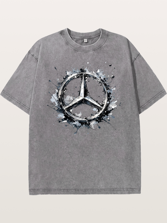 Mercedes Ink Wash Logo Art Washed T-shirt