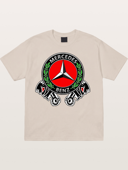 Mercedes-Benz Piston Logo Art Cotton T-shirt