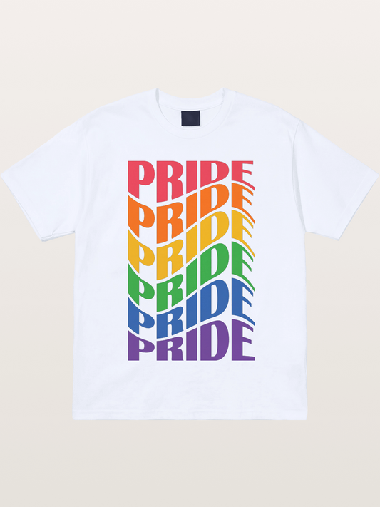 Repeated Pride Rainbow Gradient Design Gildan T-shirt