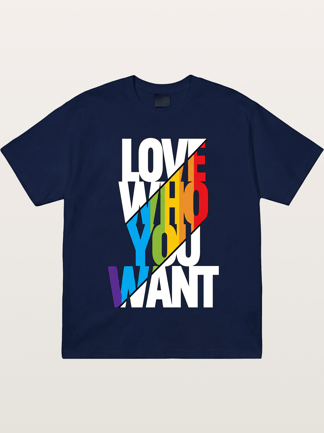 Love Who You Want Diagonal Print Gildan T-shirt