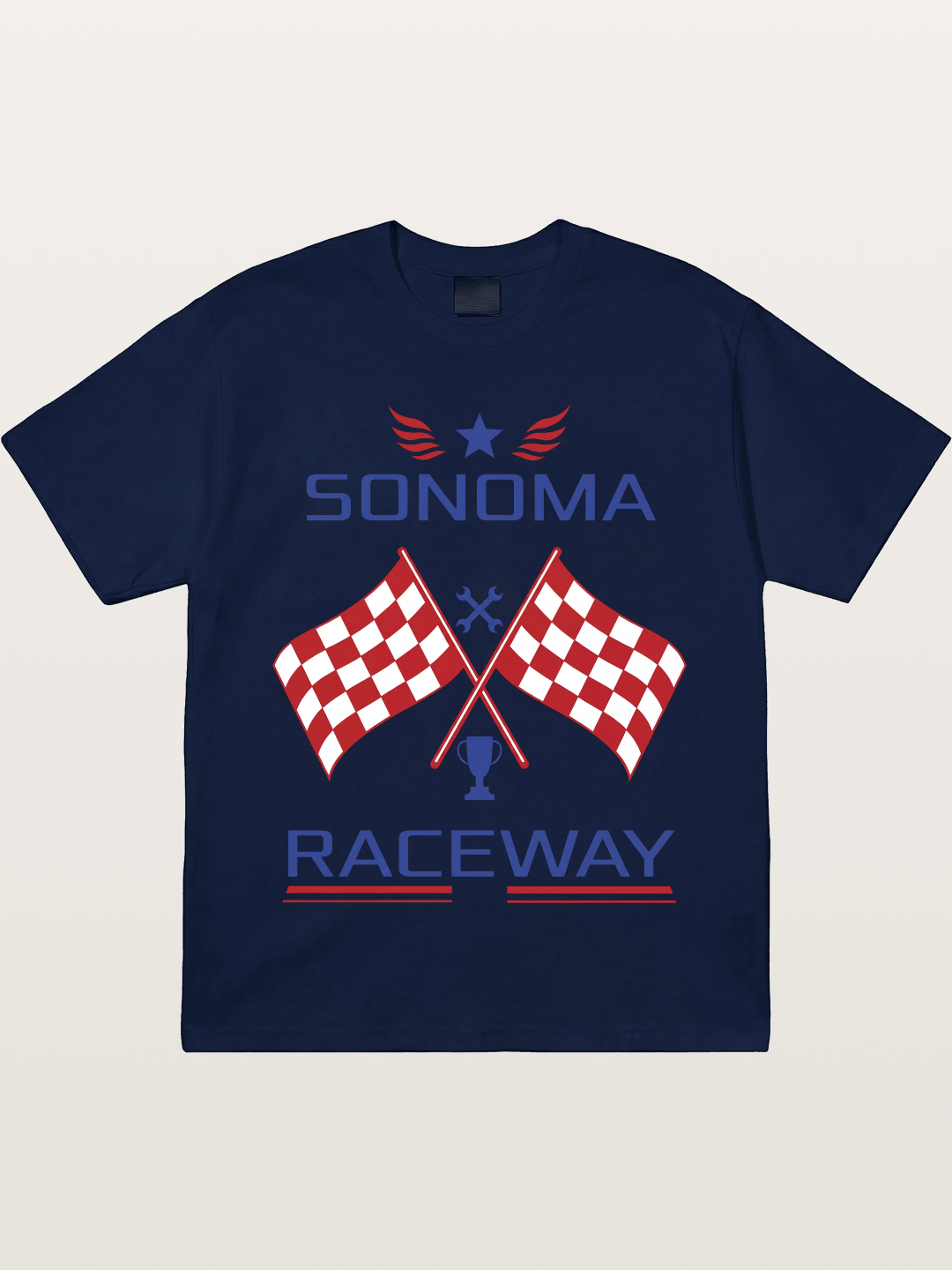 Sonoma Raceway Checkered Flag Crest Gildan T-shirt