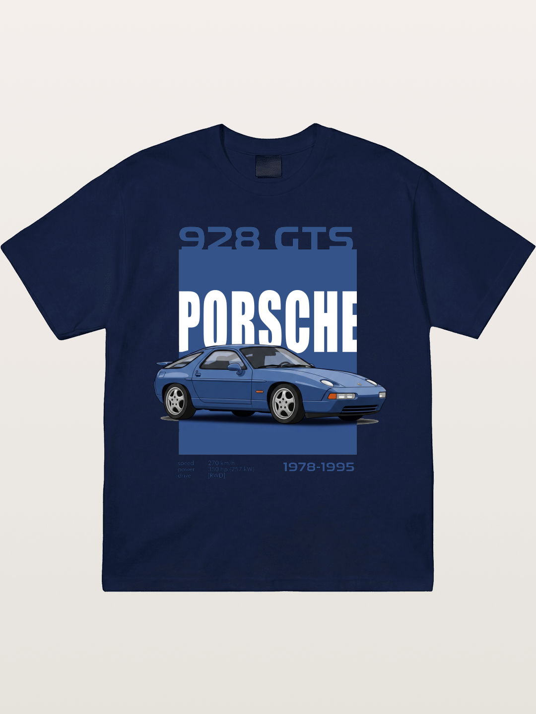 Porsche 928 GTS Blue Classic Gildan T-shirt