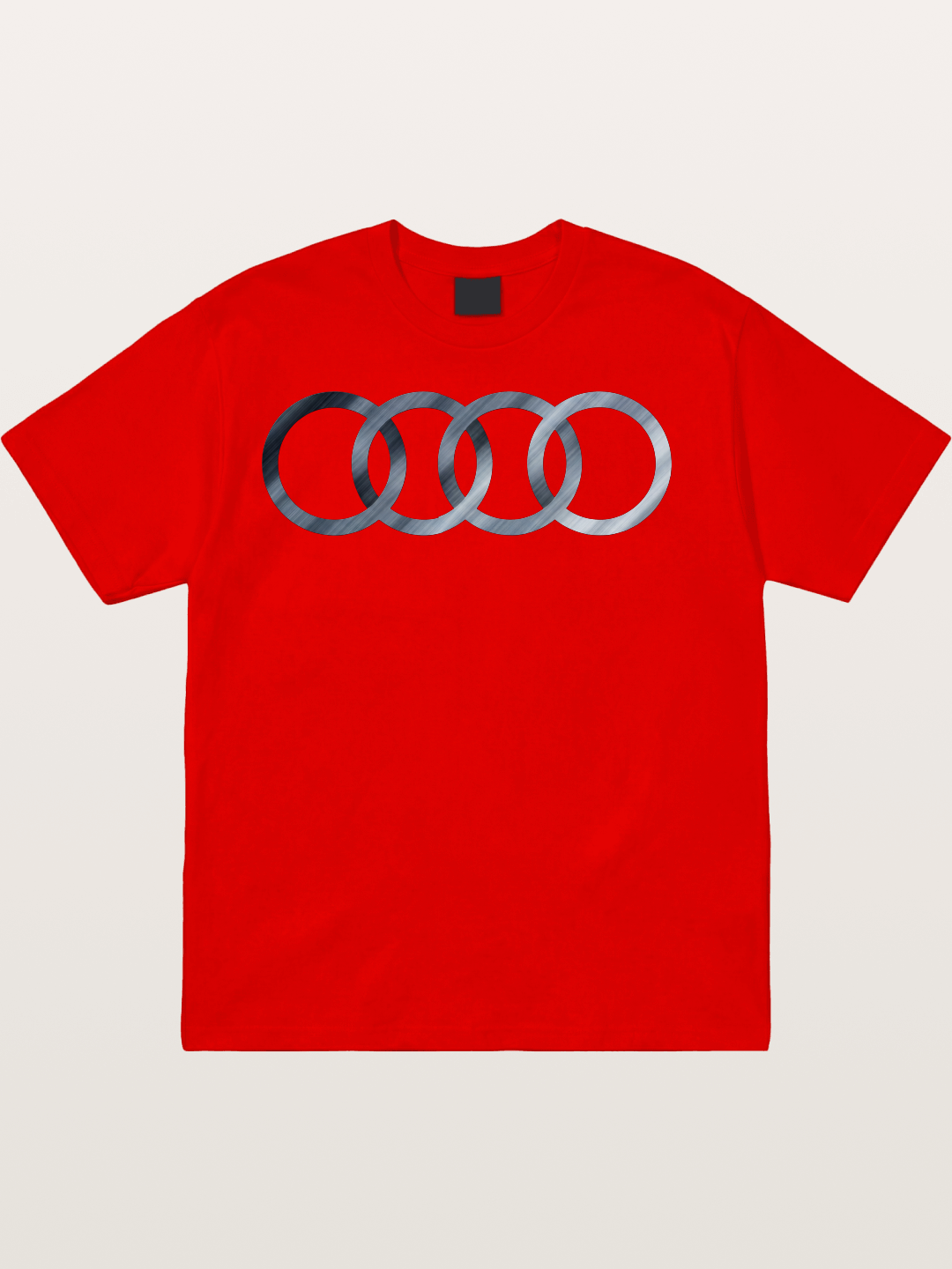 Audi Four Rings Brushed Metal Logo Cotton T-shirt